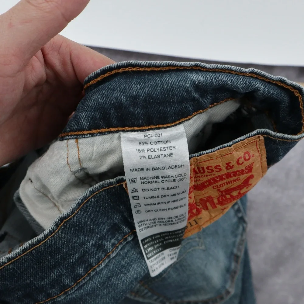 Levi's 511 Jeans 34x32 Slim Fit Modern Blue Stretch Denim Pants